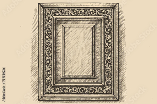 Recessed engraved illustration patterns to border vector door cabinet strokes sketch