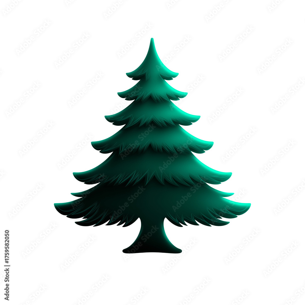 Obraz premium Christmas tree vector illustration isolated on white background with festive design