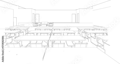 3D illustration of plan interior