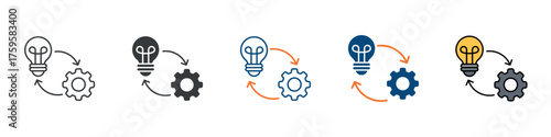 Implementation Icon Set Multiple Style Collection 
