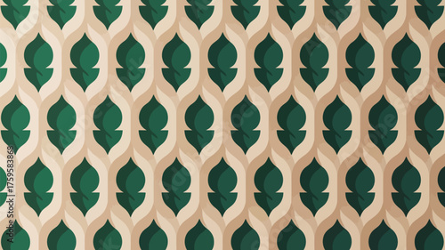 Elegant botanical pattern for modern interiors and branding projects offering a touch of nature with its green and beige hues for designers