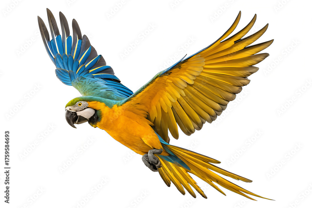 Fototapeta premium Macaw Parrot in Flight