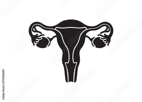 Vector art of uterus silhouette for gynecology and female health