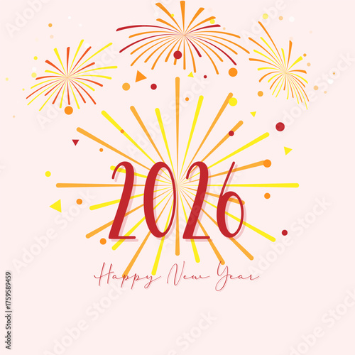 Festive Happy New Year 2026 Greeting Banner Design