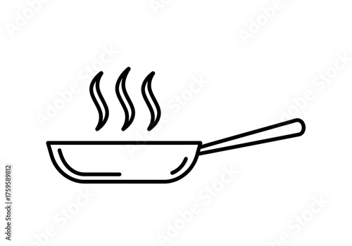 Frying Pan With Steam Icon