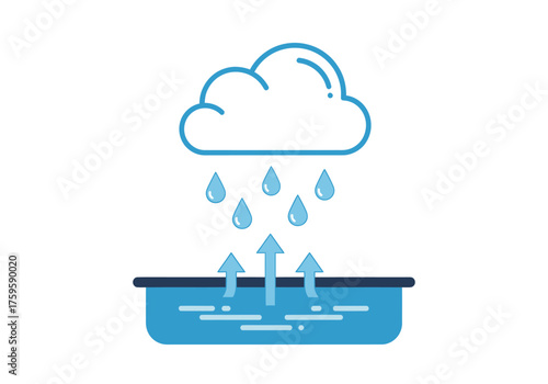 Cloud raining water into body of water