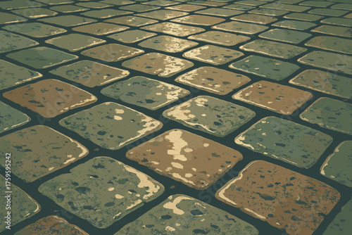 Vector soft atmosphere after surface illustration cobblestone highlights cobblestones kissed perspective retro
