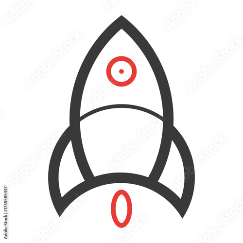 Modern rocket icon symbolizing business startup success, innovative projects, and forward-thinking ventures for technology and aerospace companies, inspiring growth