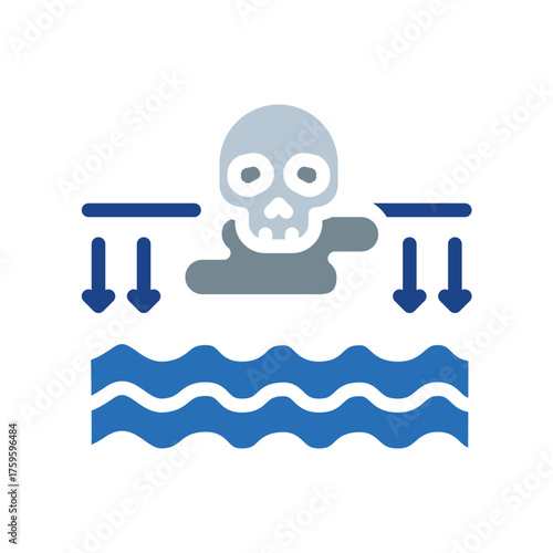 groundwater pollution black line icon for digital and print projects.
