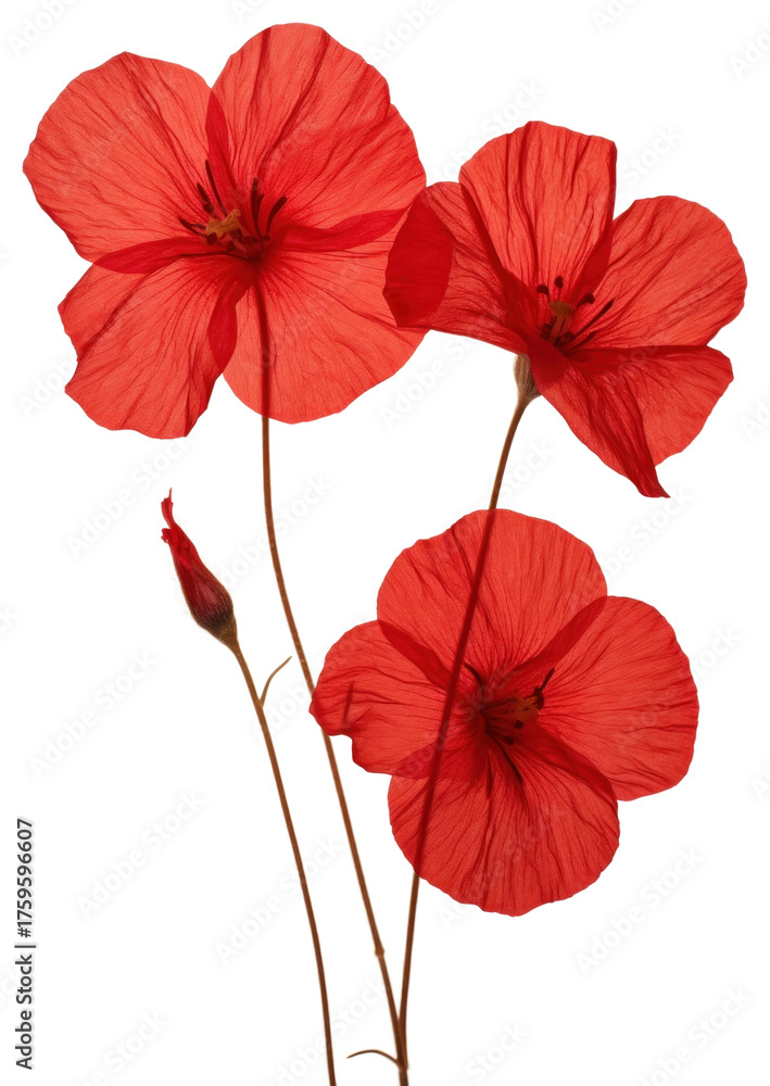 Fototapeta premium PNG Vibrant red poppy flowers