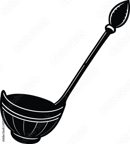 Metallic armor look ladle design for kitchenware or culinary brands