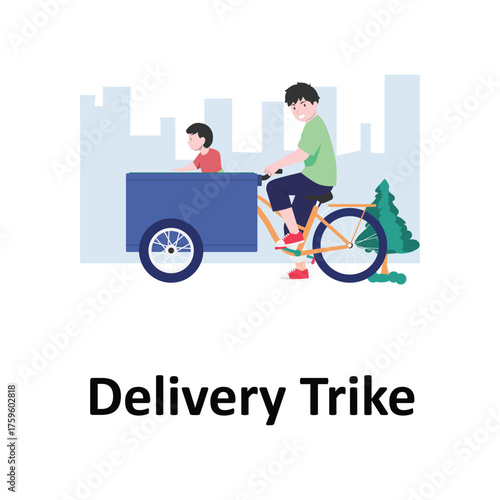 Delivery Trike Vector Illustration Which can easily edit or modify