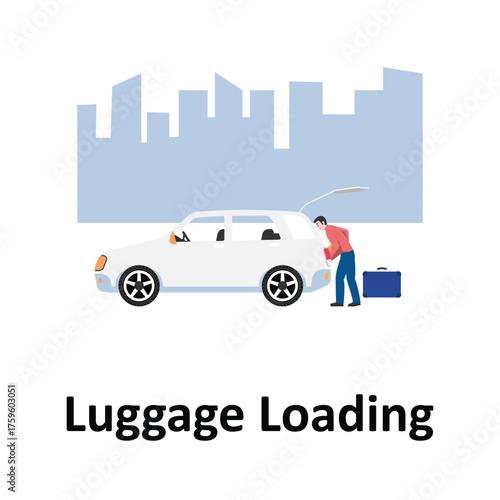 Luggage Loading Vector Illustration Which can easily edit or modify