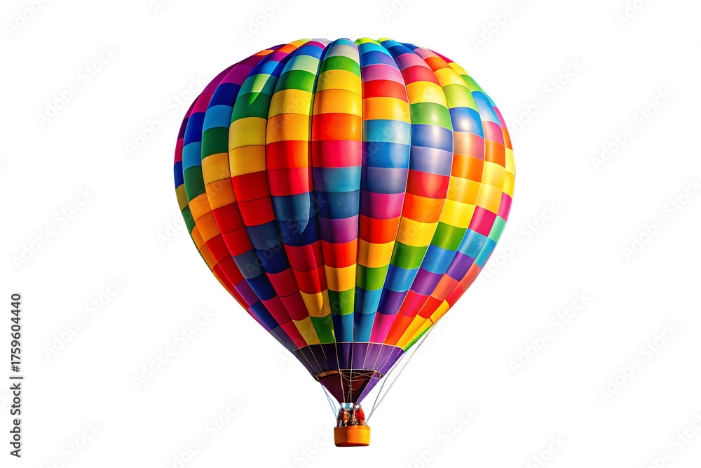 Naklejka premium Vibrant Striped Hot Air Balloon colorful rainbow
