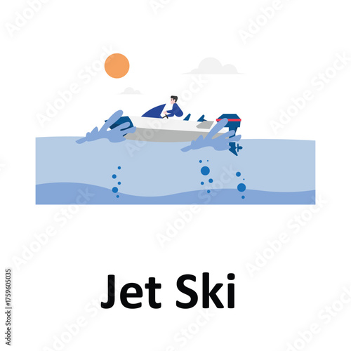 Jet Ski Vector Illustration Which can easily edit or modify