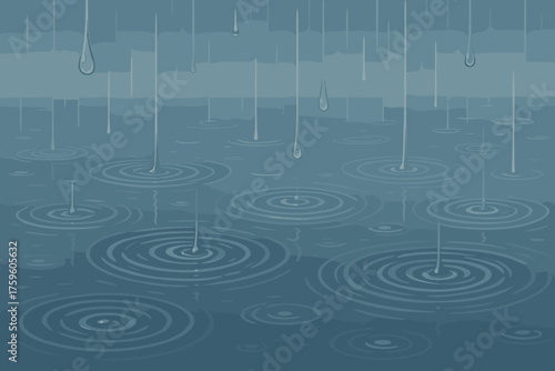 Reflecting illustration vector light raindrops web composition glistening lake detailed natural