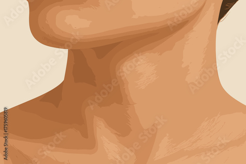 Shading surface pores illustration gentle natural realistic close highlights vector skin neck