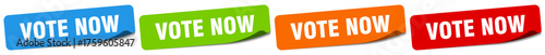 vote now sticker. vote now sticker set on white background
