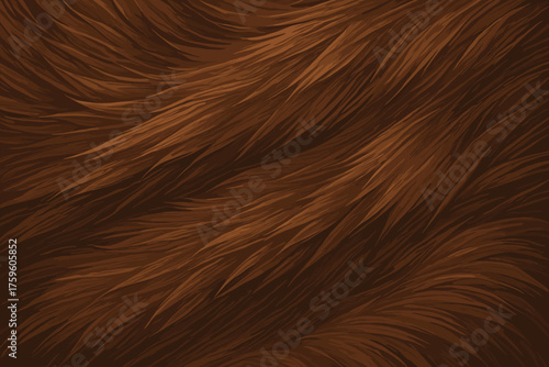 View fur subtle dense brown detailed strands depth layered illustration realistic vector
