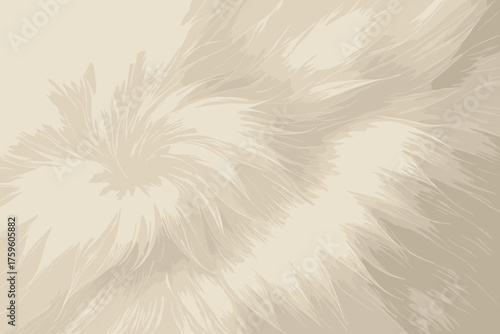 Fine fur soft shading white vector realistic light delicate illustration