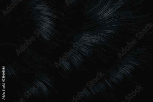 Shiny illustration fur strand vector subtle light reflecting natural black soft