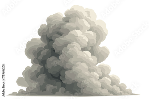 Dense soft transparency layered billowing curls vector smoke illustration light