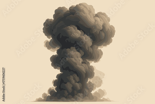 Effects billowing dramatic smokecloud cloud dense vector smoke scattering illustration rising