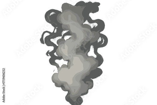 Photorealistic white illustration trails forming highlights wispy smoke layers vector texture