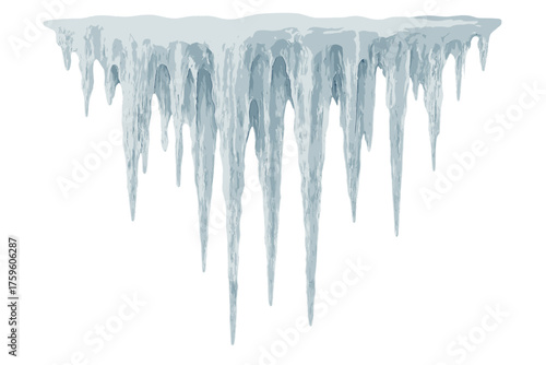 Reflections multiple frozen illustration natural icicle cascade photorealistic textures vector transparent