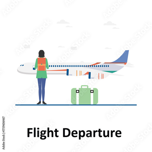 Flight Departure Vector Illustration Which can easily edit or modify