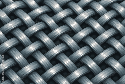 Vector forming weave glossy threads fabric illustration sharp synthetic micro grid smooth
