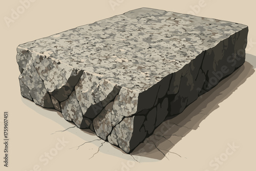 Vector inner illustration edge crystalline fracture highlighted pattern jagged slab granite