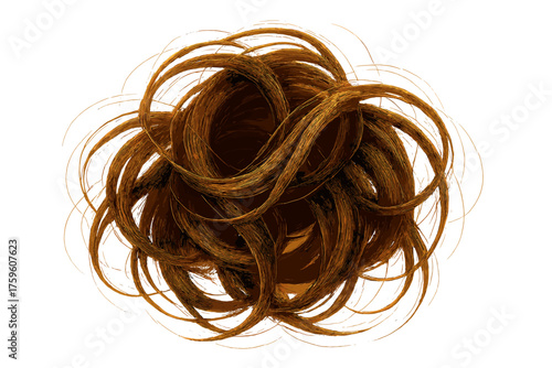 Depth strands vector tangle glossy creating hair cluster tangled illustration highlights fine