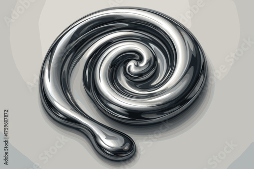 Liquid smooth tones swirl abstract gradients mercury blending illustration metal reflective vector