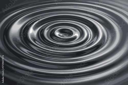 Bending liquid metal expanding macro smooth gradients illustration vector ripples light waves