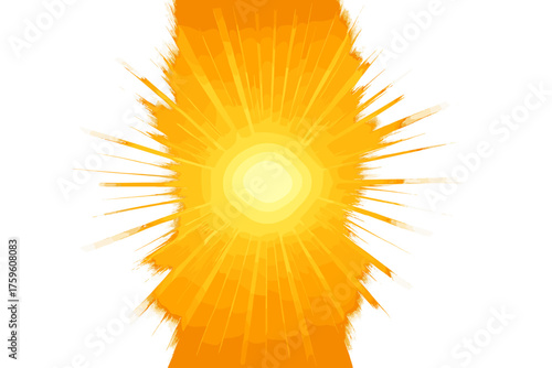 Vector into across radial rays illustration radiant glowing frame sunburst gradients orange