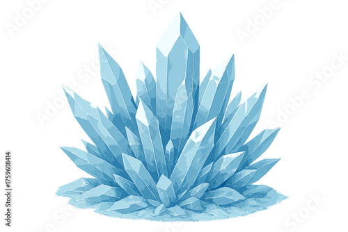 Jagged illustration surfaces together ice layered crystals frosty vector details cluster