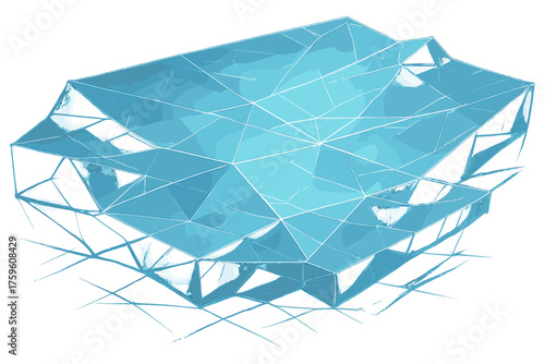 Illustration sheet geometry geometric fractured vector lines cold abstract ice tones