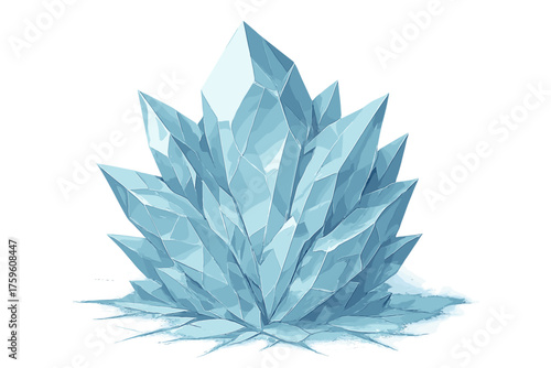 Edges vector reflections frosty ice fractured glowing crystal illustration sharp