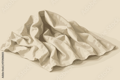 Cloth look depth illustration fabric art natural light casually vector enhancing draped