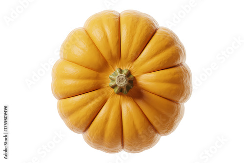 Vibrant orange pumpkin with segmented surface, showcasing autumnal harvest and natural textures.
