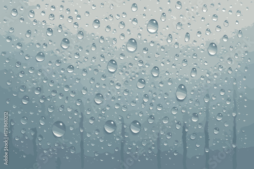 Wallpaper Mural Misty cold vector illustration condensation glass surface details droplets forming Torontodigital.ca