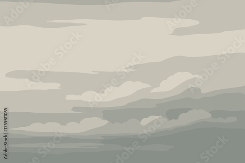 Layered layers stratus tones horizontally vector serene illustration gradients blending scene white