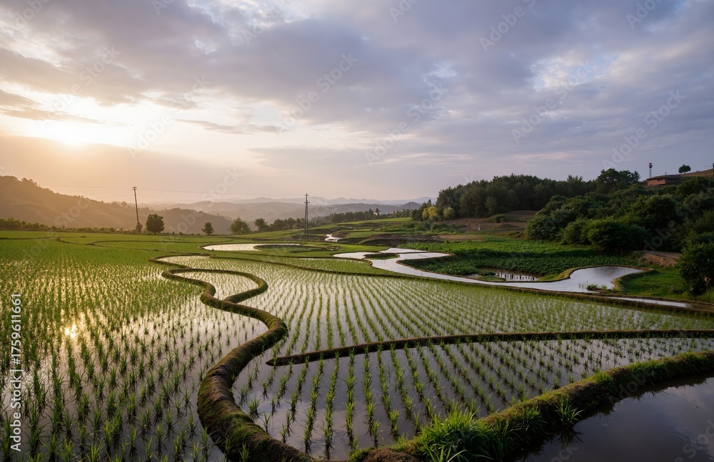 custom made wallpaper toronto digitalrice field in thailand