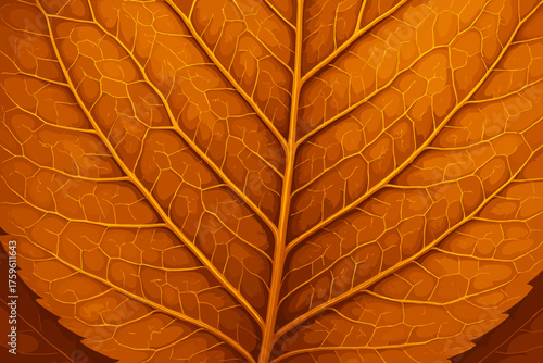 Vector highlighting golden autumn branching delicate leaf veins illustration structure photorealistic shading