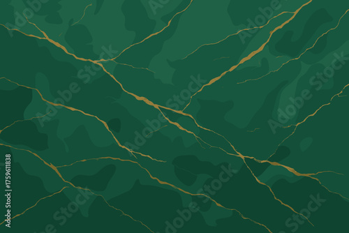 Elegance vector gold veining surface photorealistic shading illustration marble look green giving