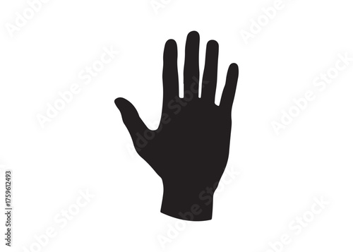 Vector art of human hand, open palm with five fingers