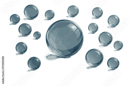 Passing illumination transparent single illustration placed glass vector refractive through softly sphere