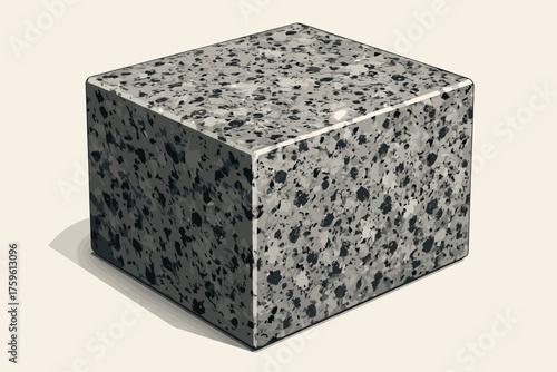Pattern reflecting white shine polished subtle block speckled vector illustration black granite