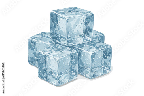 Ice cracks illustration vector bubbles inner air edges cubes stacked others cube